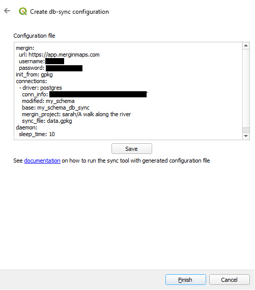 Ficheiro de configuração do DB Sync