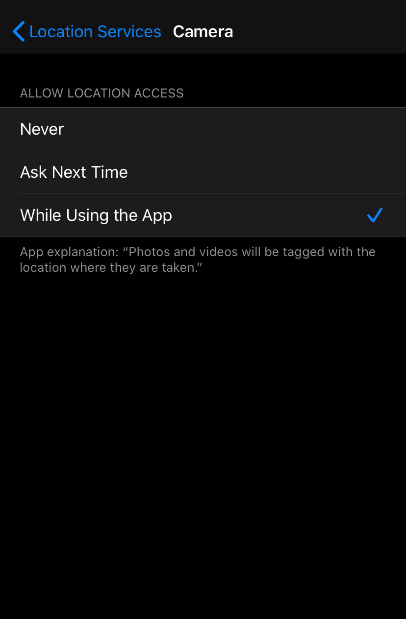 Permitir etiquetas de localização no iOS Permitir etiquetas de localização no iOS