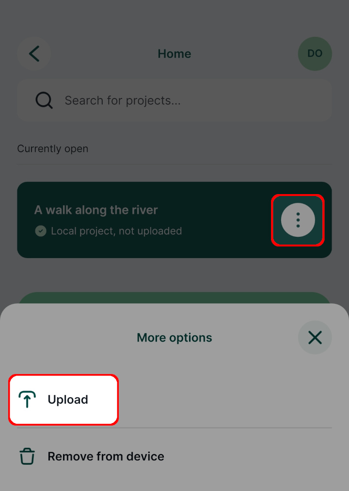 Mergin Maps projeto de carregamento de uma aplicação móvel para a nuvem