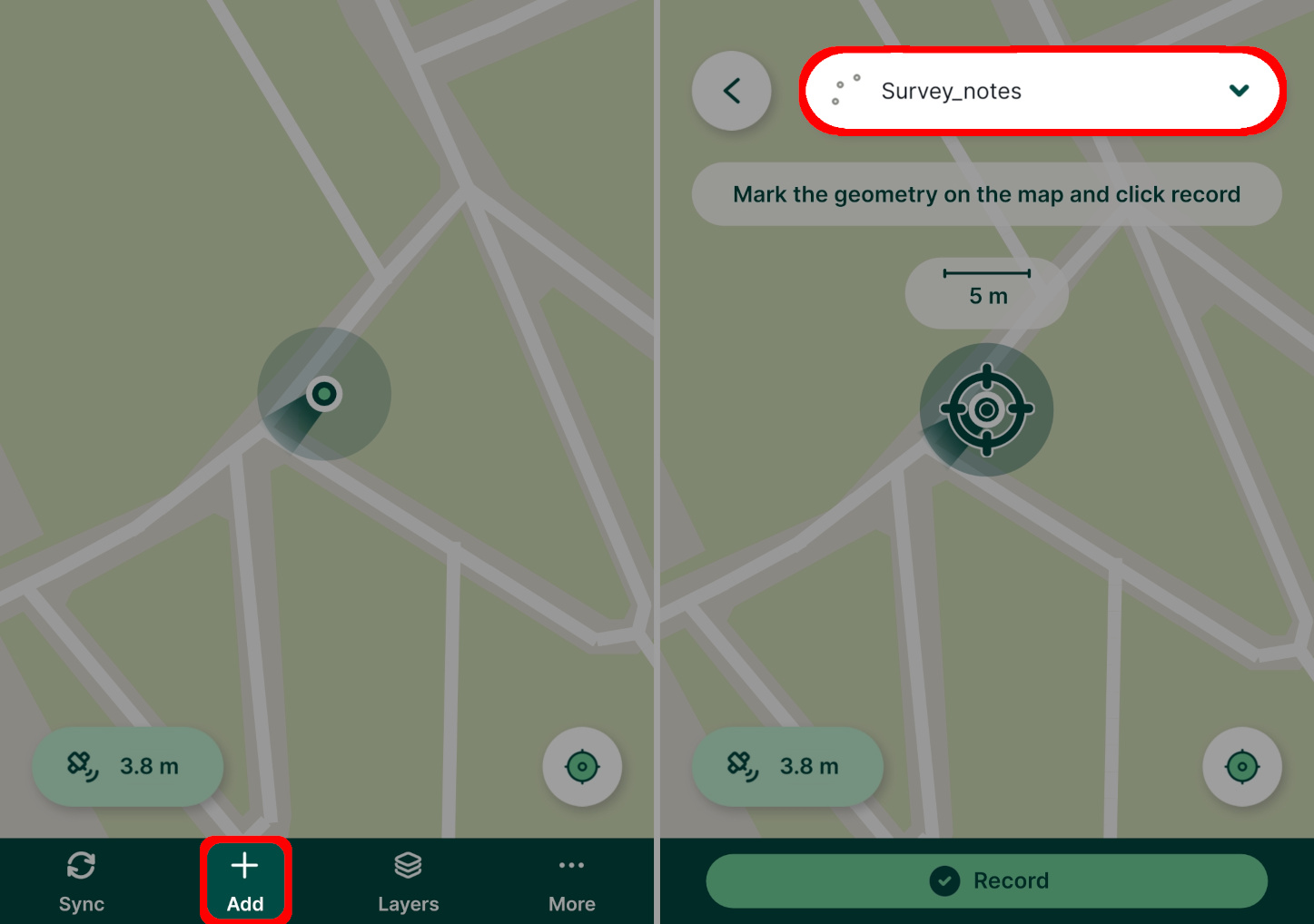 Camada ativa na aplicação móvel « Mergin Maps »
