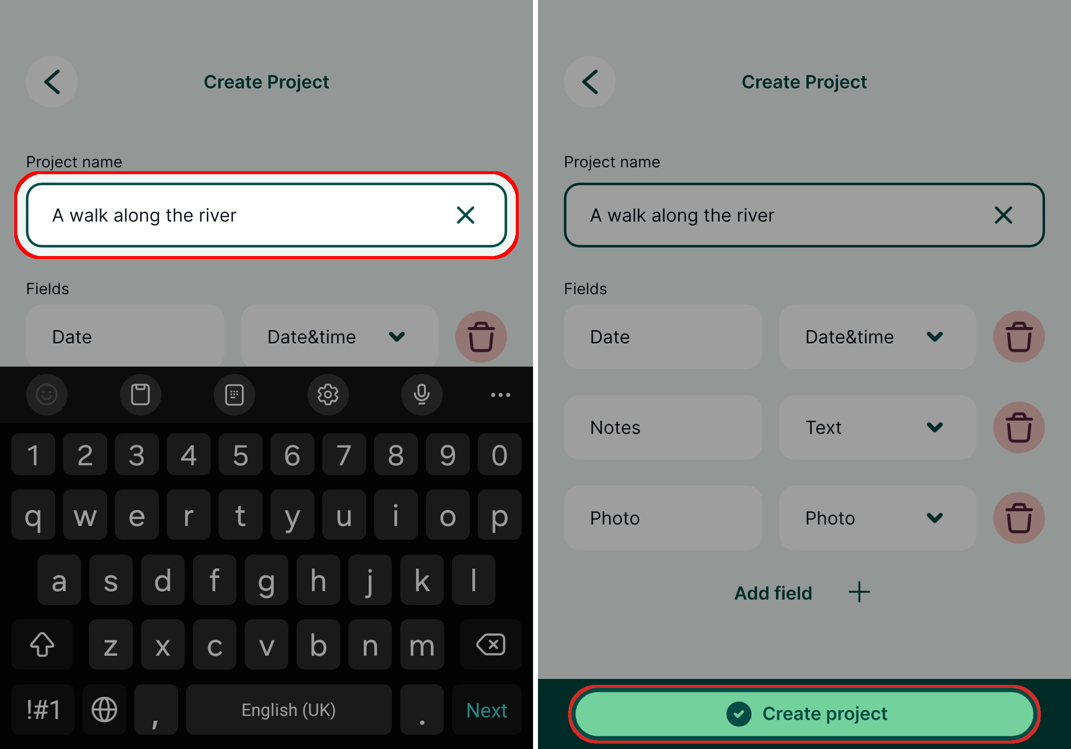 Criar projeto na aplicação móvel « Mergin Maps »