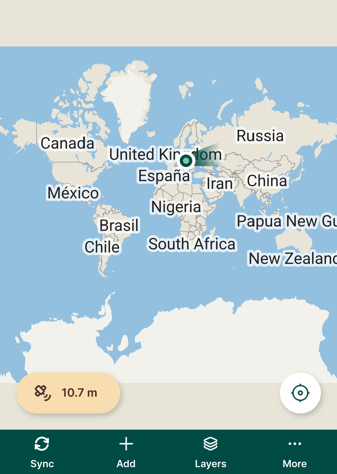 Localização atual apresentada no OpenStreetMap