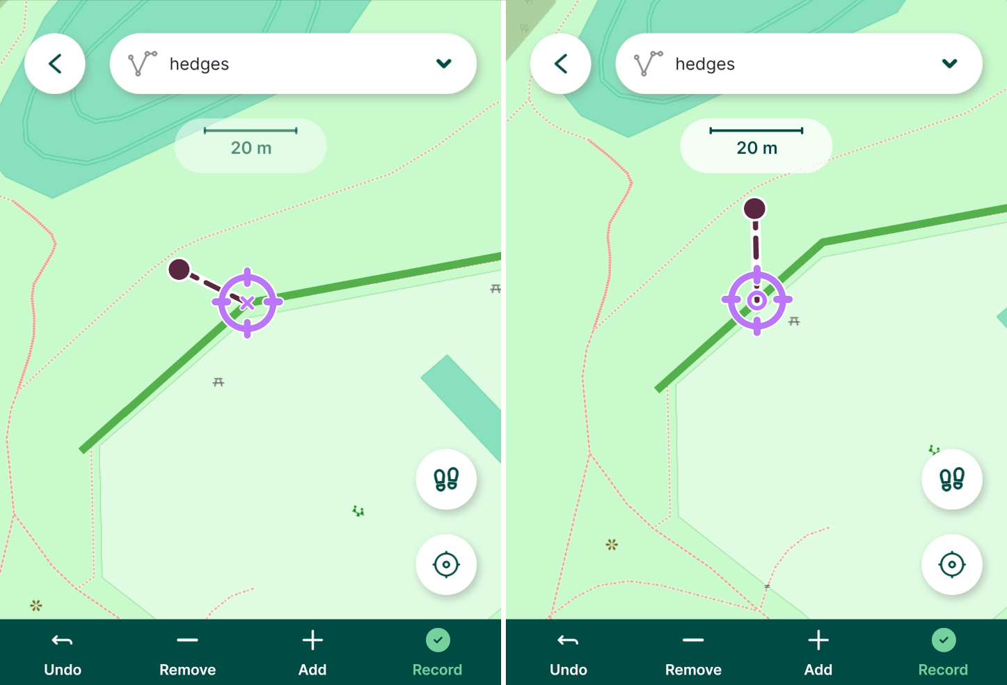 Alinhamento de vértices e segmentos na aplicação móvel « Mergin Maps »