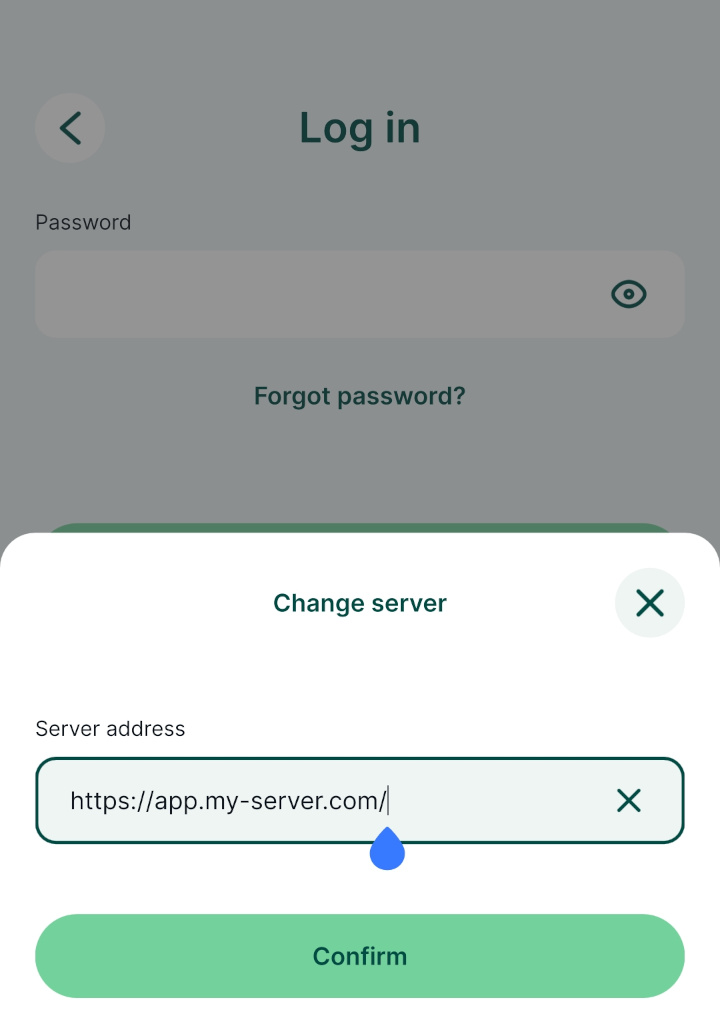 Alterar o URL do servidor na aplicação móvel « Mergin Maps »