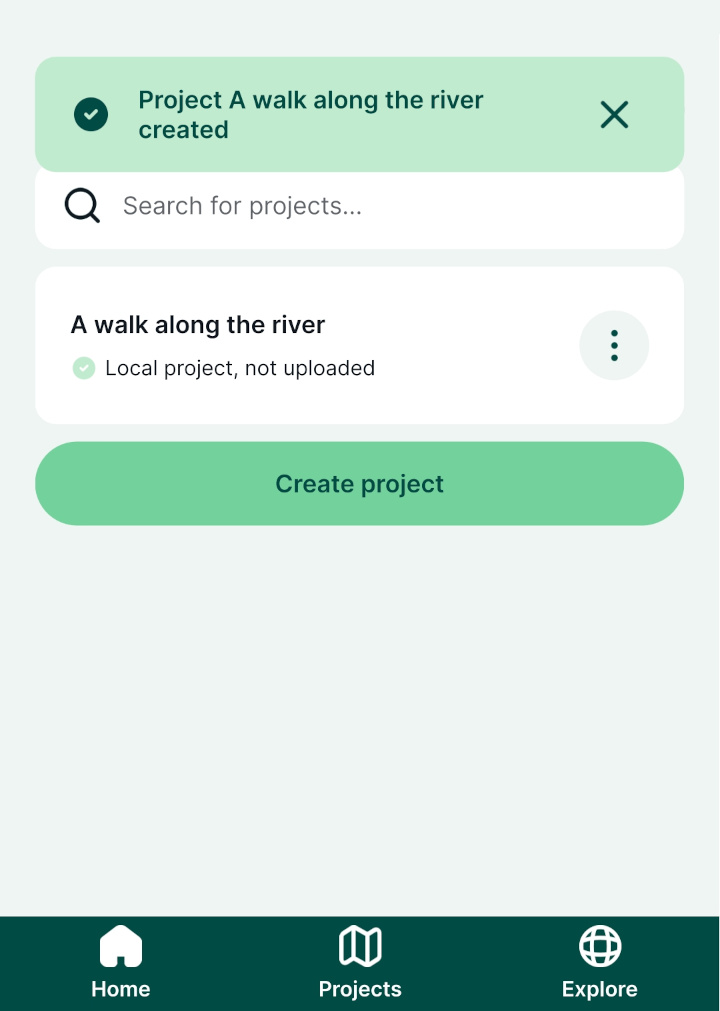Mergin Maps aplicação móvel: projetos para a casa