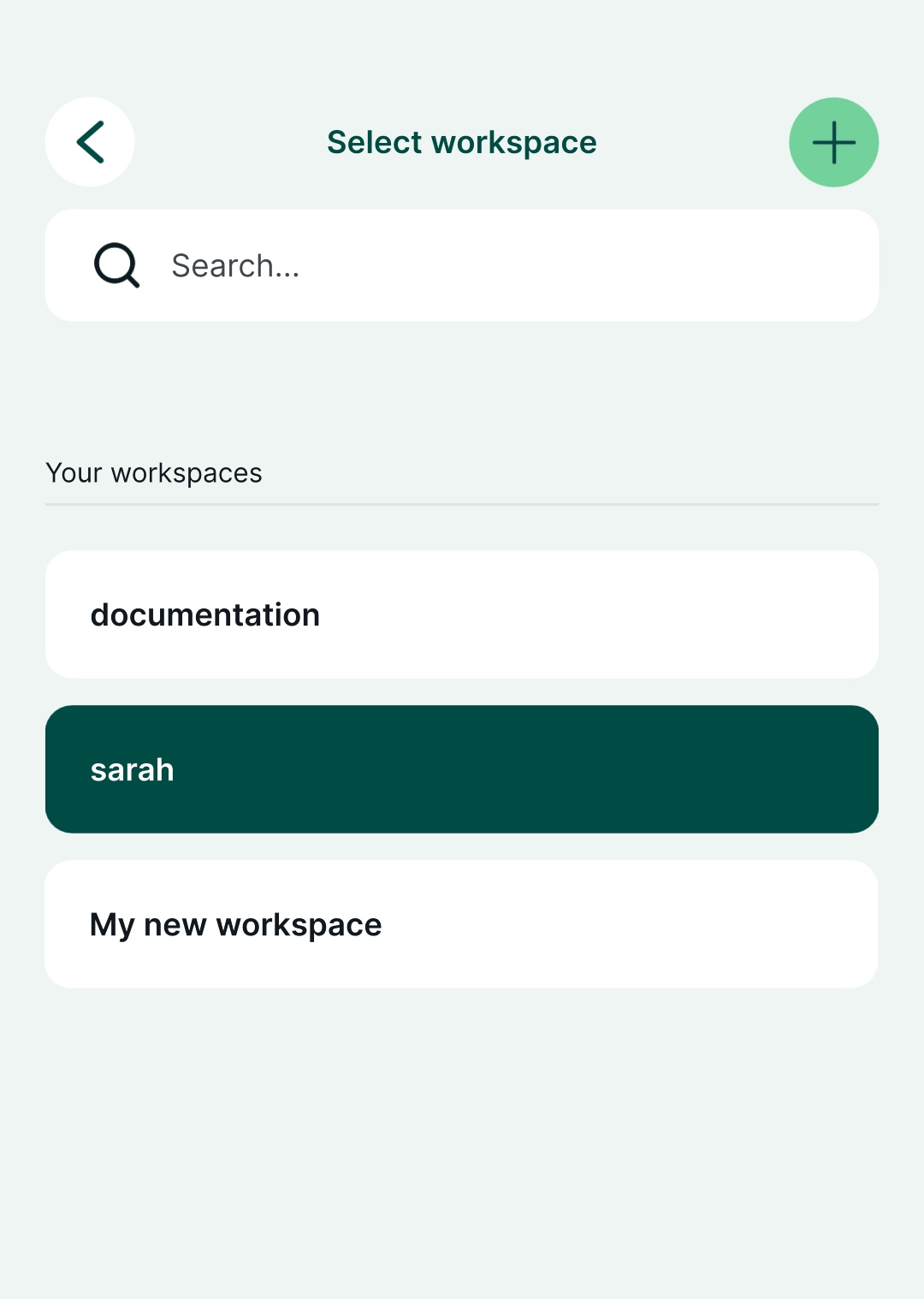 Novo espaço de trabalho na aplicação móvel « Mergin Maps »