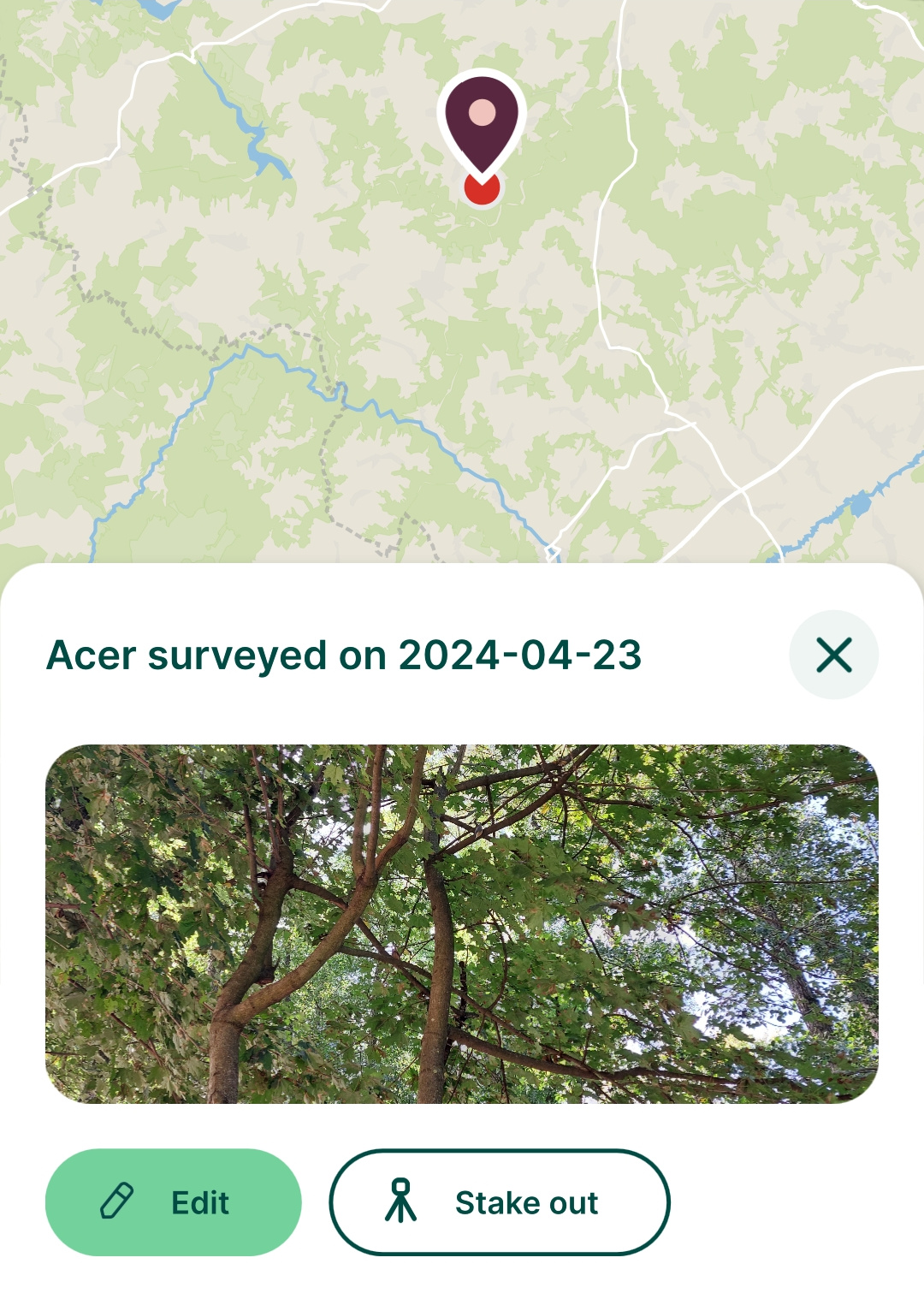 Painel de pré-visualização na aplicação móvel com base nas definições de ecrã em QGIS