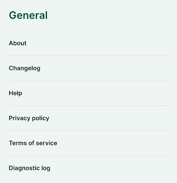 Mergin Maps configurações gerais da aplicação móvel