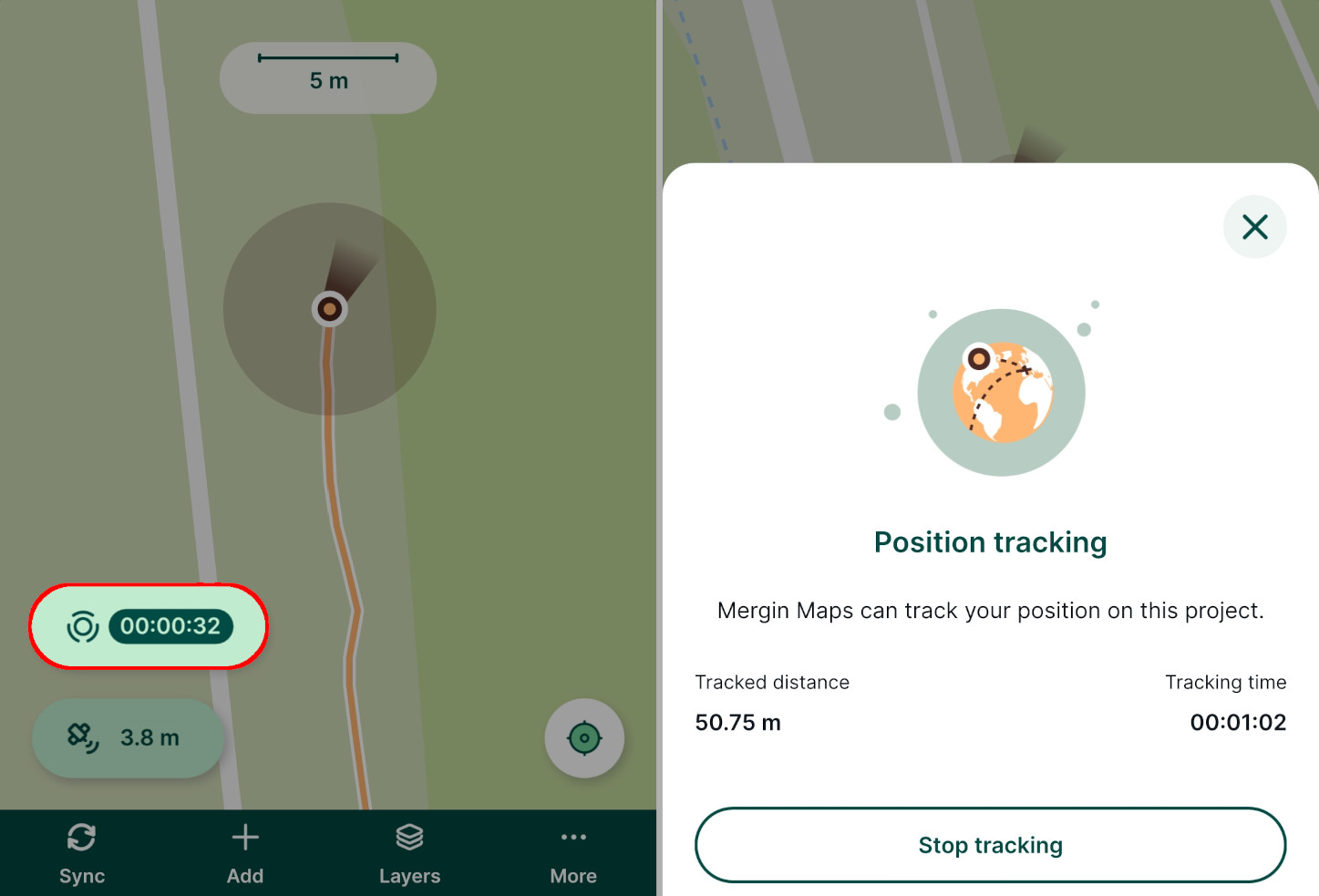 Desativar o rastreamento na aplicação móvel « Mergin Maps »