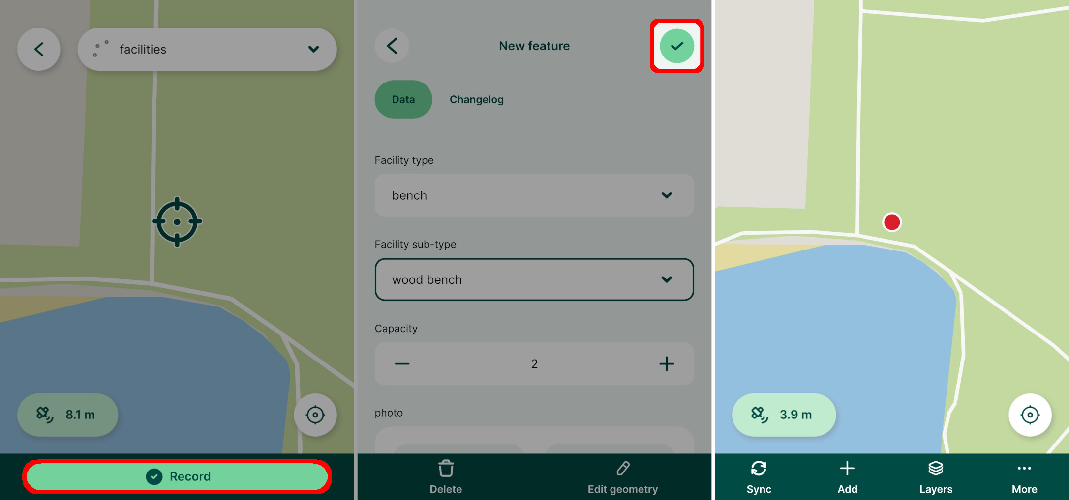 Adicionar um ponto na aplicação móvel « Mergin Maps »