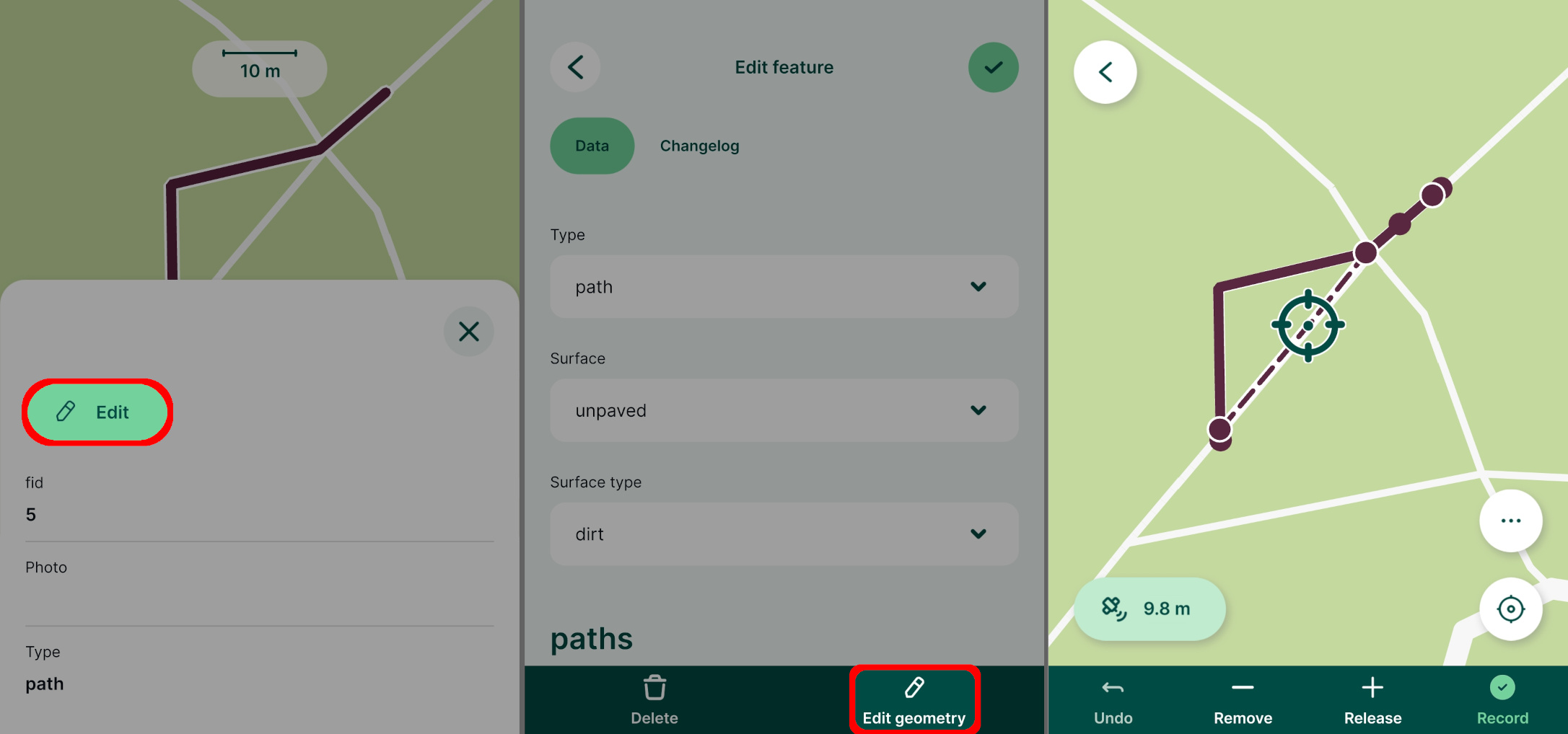Editar a geometria das linhas na aplicação móvel « Mergin Maps »