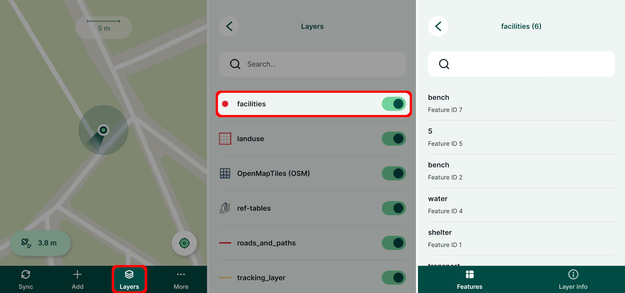 Camadas na aplicação móvel « Mergin Maps »