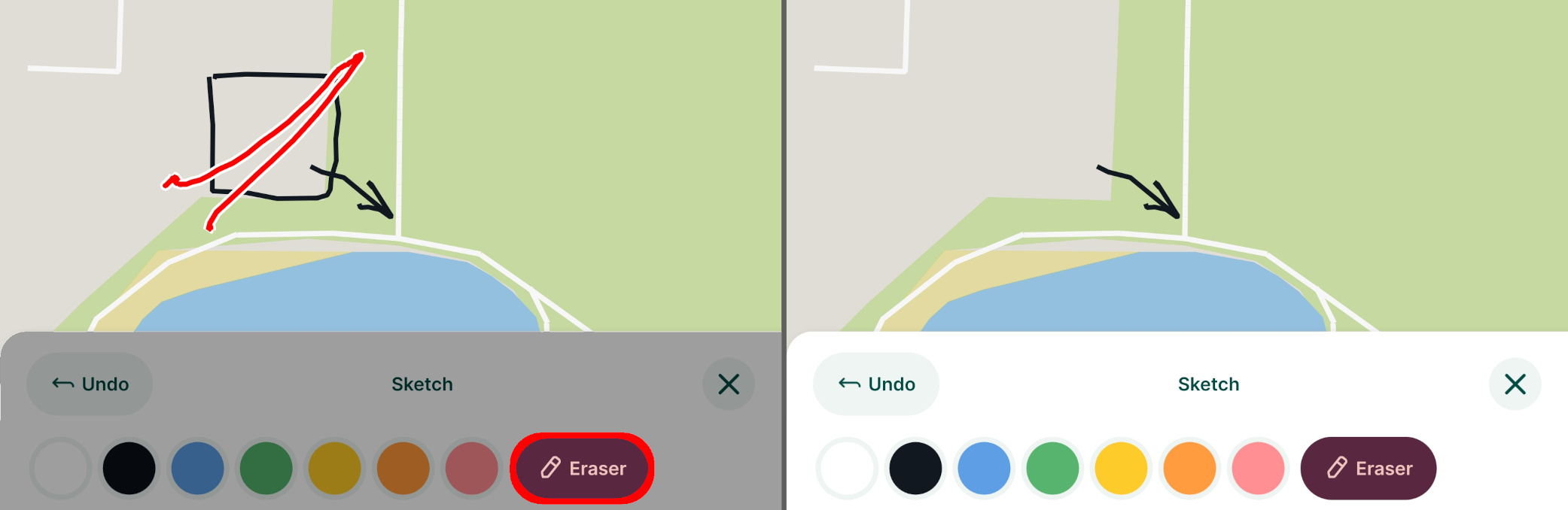 Apagar esboços de mapas na aplicação móvel « Mergin Maps »