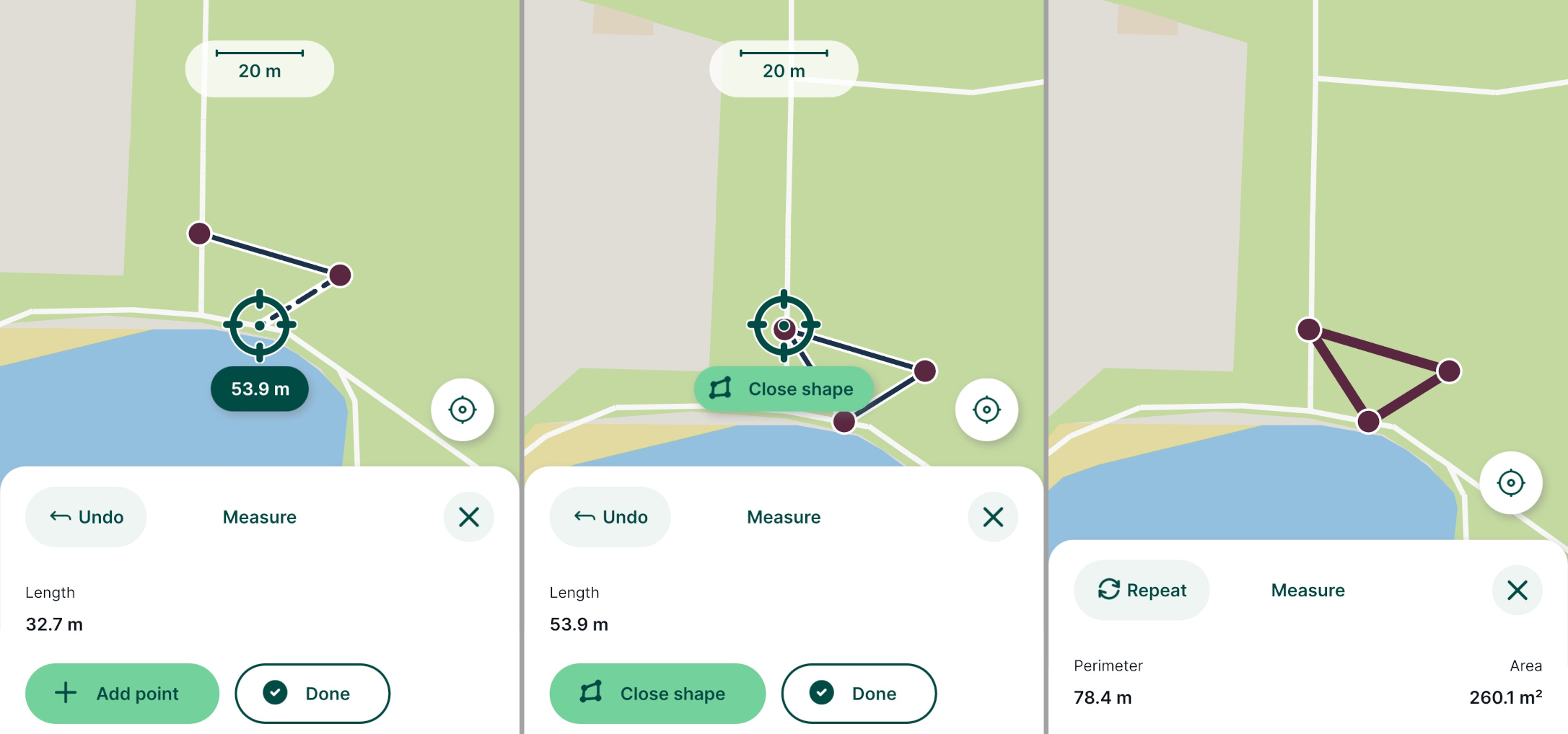 Mergin Maps aplicação móvel para medir comprimentos e áreas