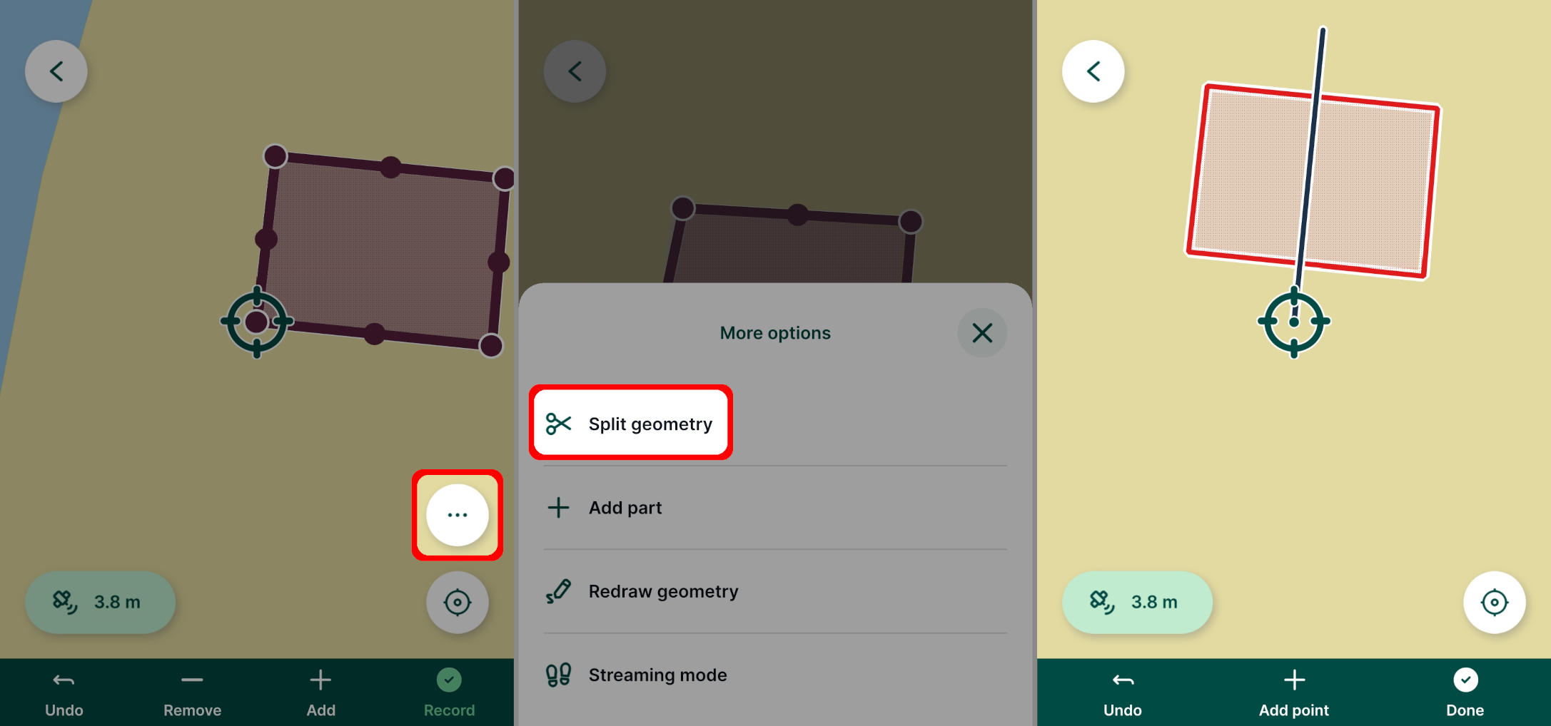 Botão «Editar» na aplicação móvel « Mergin Maps »