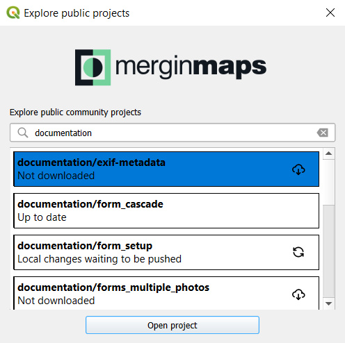 Lista de projetos públicos no navegador « QGIS »