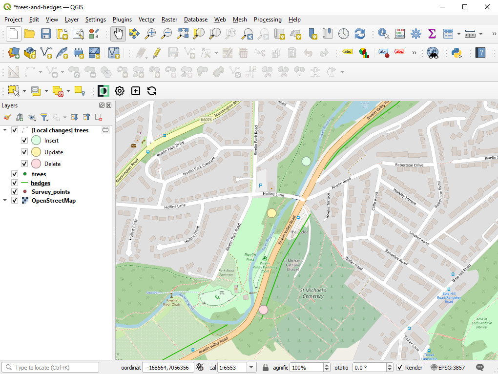 Alterações locais adicionadas ao projeto « QGIS »