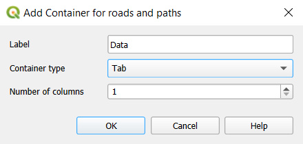 QGIS formulário «Adicionar separador»