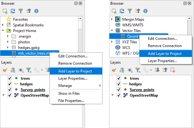 Adicionar camada ao projeto em QGIS Adicionar camada ao projeto em QGIS