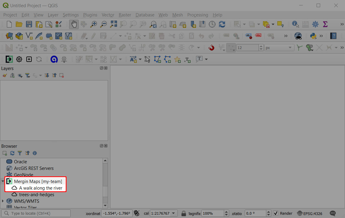 QGIS Projetos « Mergin Maps » do navegador