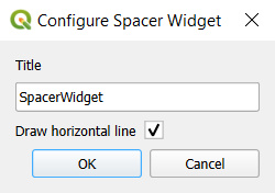 QGIS Configuração do Widget Spacer