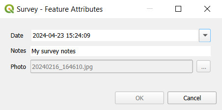 Formulário de atributos em QGIS