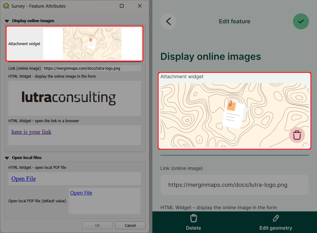 Pré-visualização de imagens online no site QGIS e na aplicação móvel Mergin Maps 