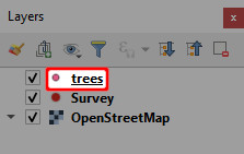 Camada de pontos adicionada ao projeto « QGIS »