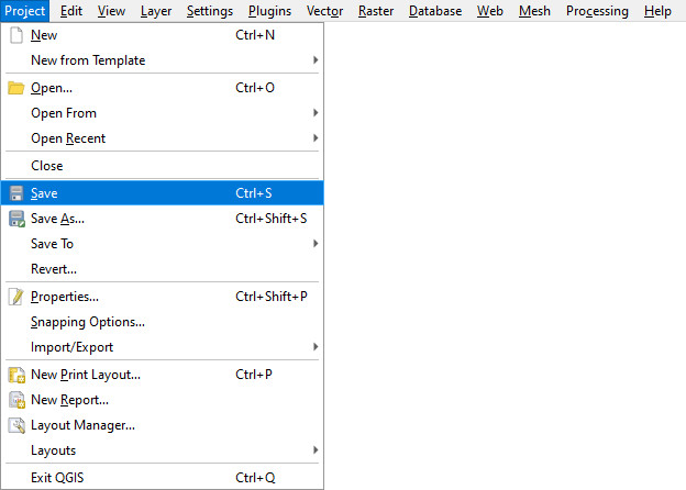 guardar o projeto « QGIS »