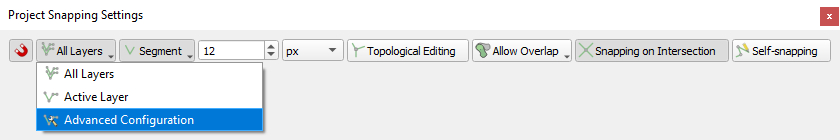 QGIS configuração avançada do alinhamento automático