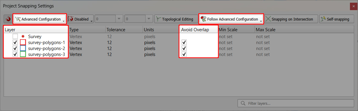 QGIS Barra de ferramentas de encaixe - Configuração avançada