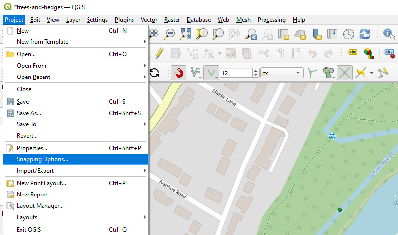 QGIS opções de alinhamento
