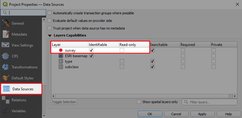 QGIS as fontes de dados permitem a digitalização