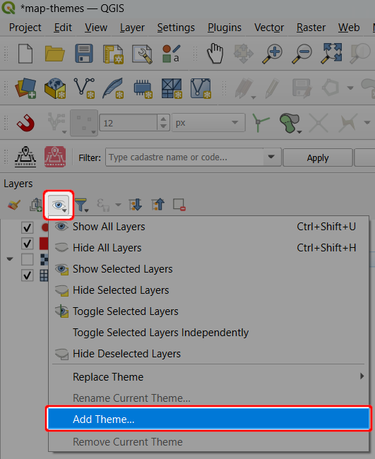 QGIS Configuração dos temas do mapa