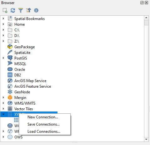 QGIS nova ligação XYZ QGIS nova ligação XYZ